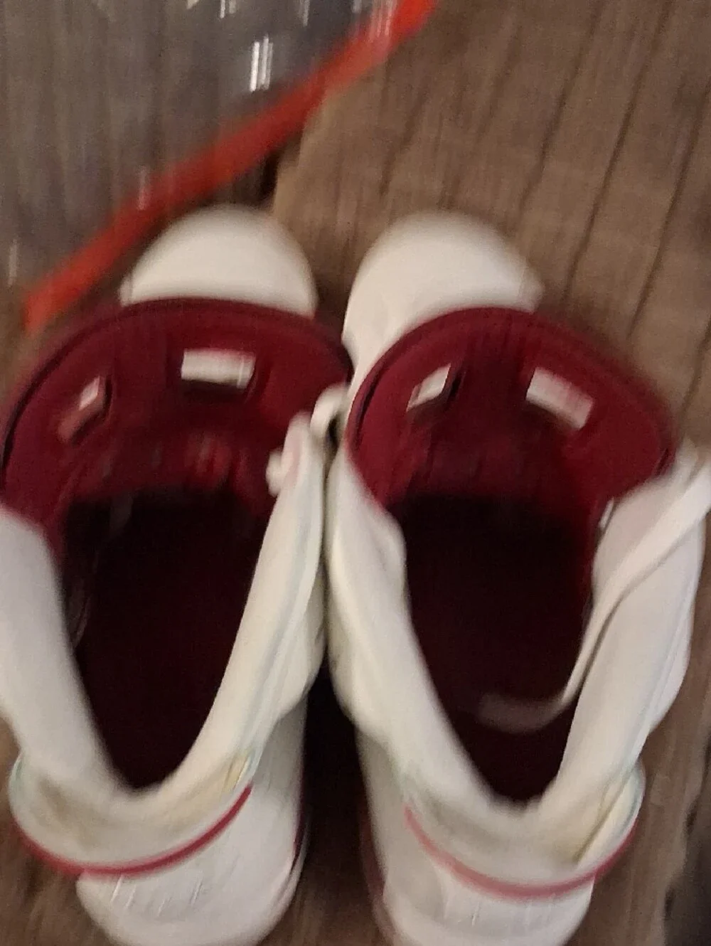 Jordan White and Maroon High-Top Sneakers